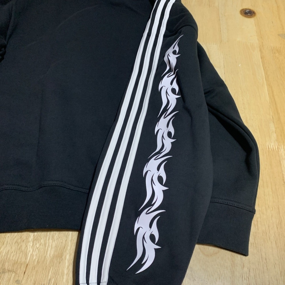 adidas Originals Men's Pullover Hoodie Black Size Medium Spider Flame Graphic - Picture 5 of 11